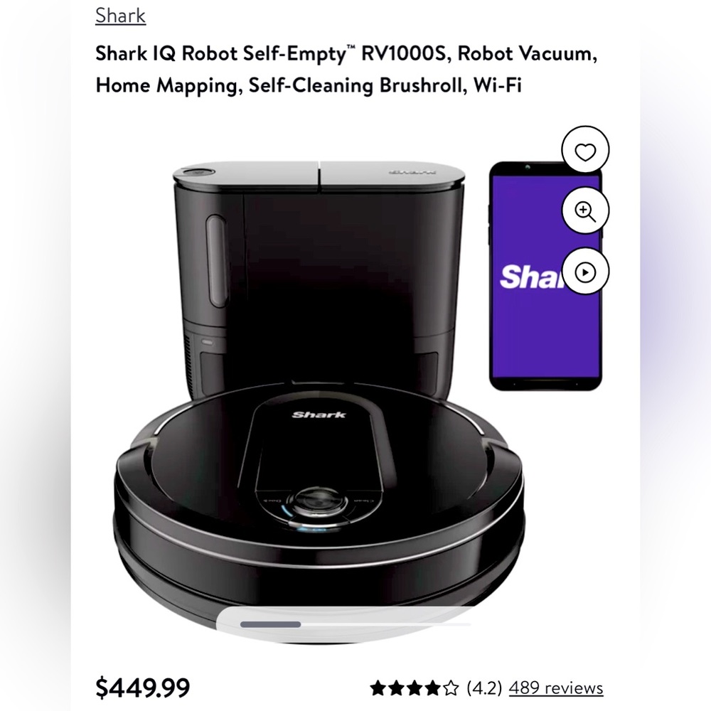 Shark IQ Robot Self-Empty Robot Vacuum RV1000S
